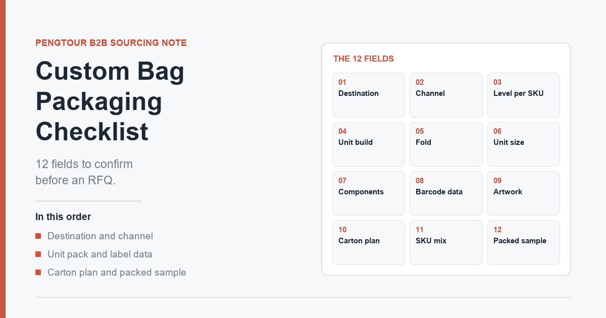Custom Bag Packaging Checklist: 12 Fields to Confirm Before an RFQ